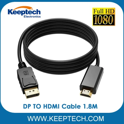 Großhandel Dp-zu-HDMI-Kabel 1,8 m Displayport-Stecker auf HDMI-Stecker-Kabel 1080P