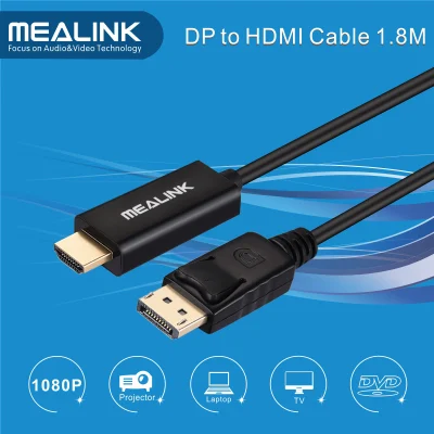 1,8 m langes, vergoldetes Displayport DP-auf-HDMI-Kabel